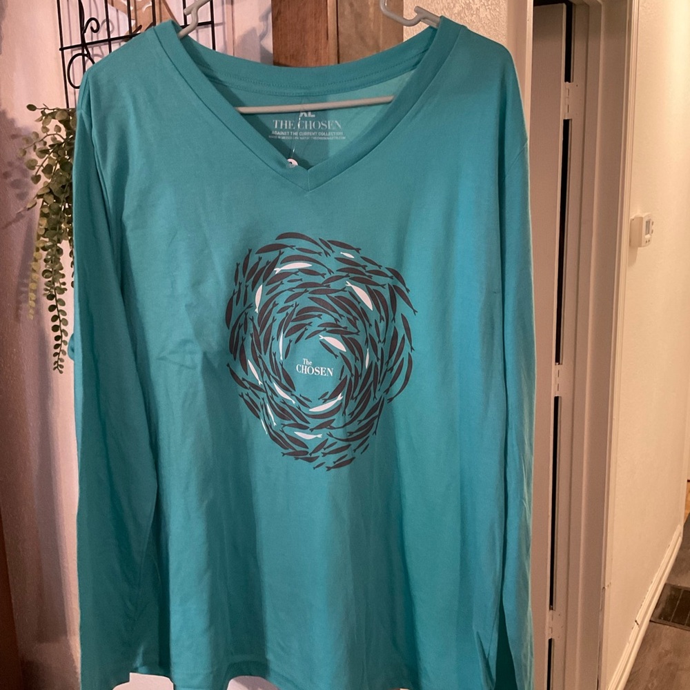 The Chosen Women's Teal Long Sleeve Tee
